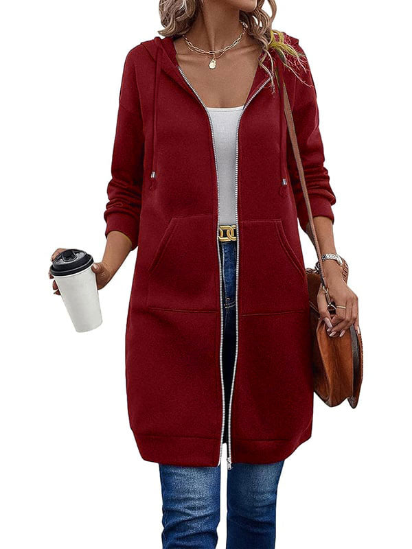 🔥 Lässiger Fleece-Kapuzenpullover mit Reißverschluss für Damen