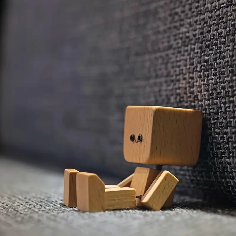 🔥Letzter Tag Rabatt 49 %🔥Charmante kleine Holzfigur, die sich mit 12 magnetischen Gesichtsausdrücken bewegt
