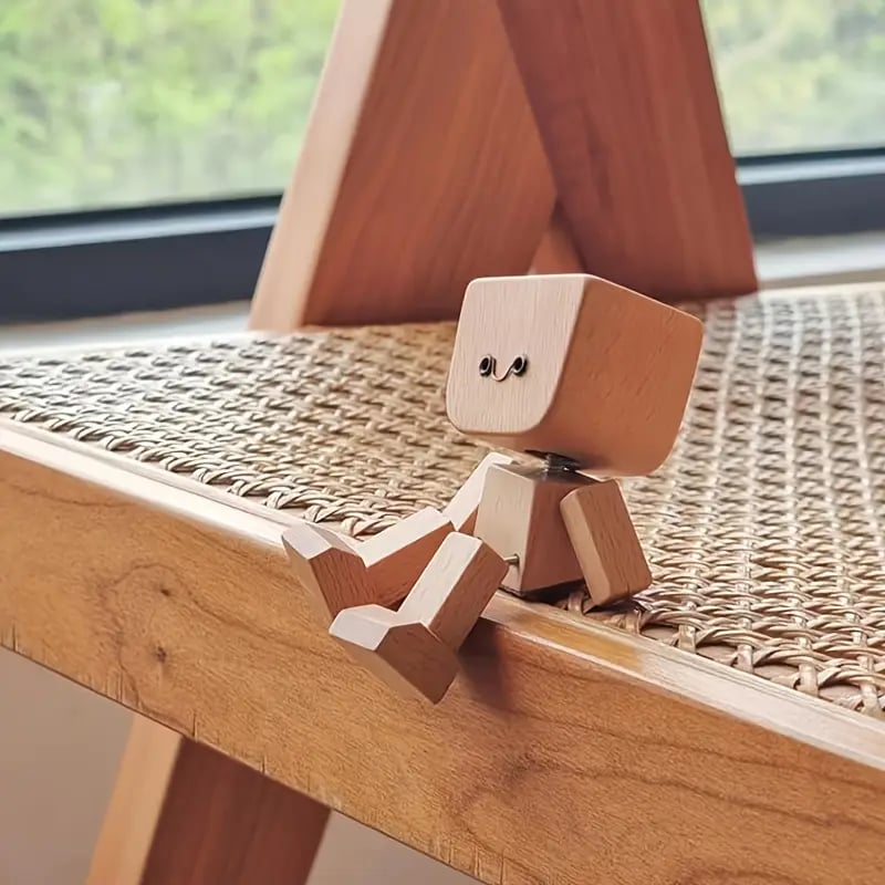 🔥Letzter Tag Rabatt 49 %🔥Charmante kleine Holzfigur, die sich mit 12 magnetischen Gesichtsausdrücken bewegt