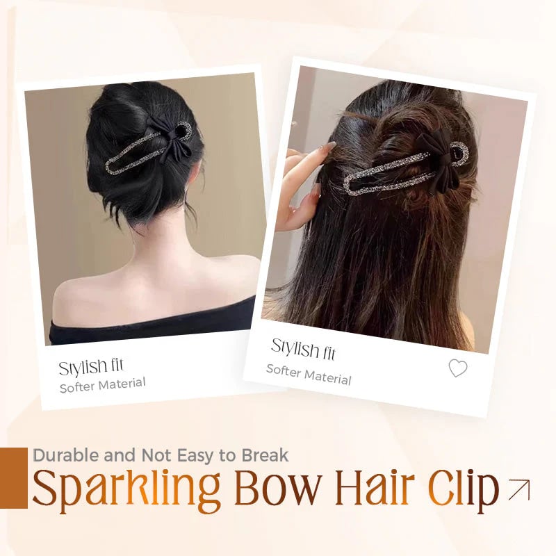 Funkelnde, Elegante Haarspange Mit Schwarzer Schleife