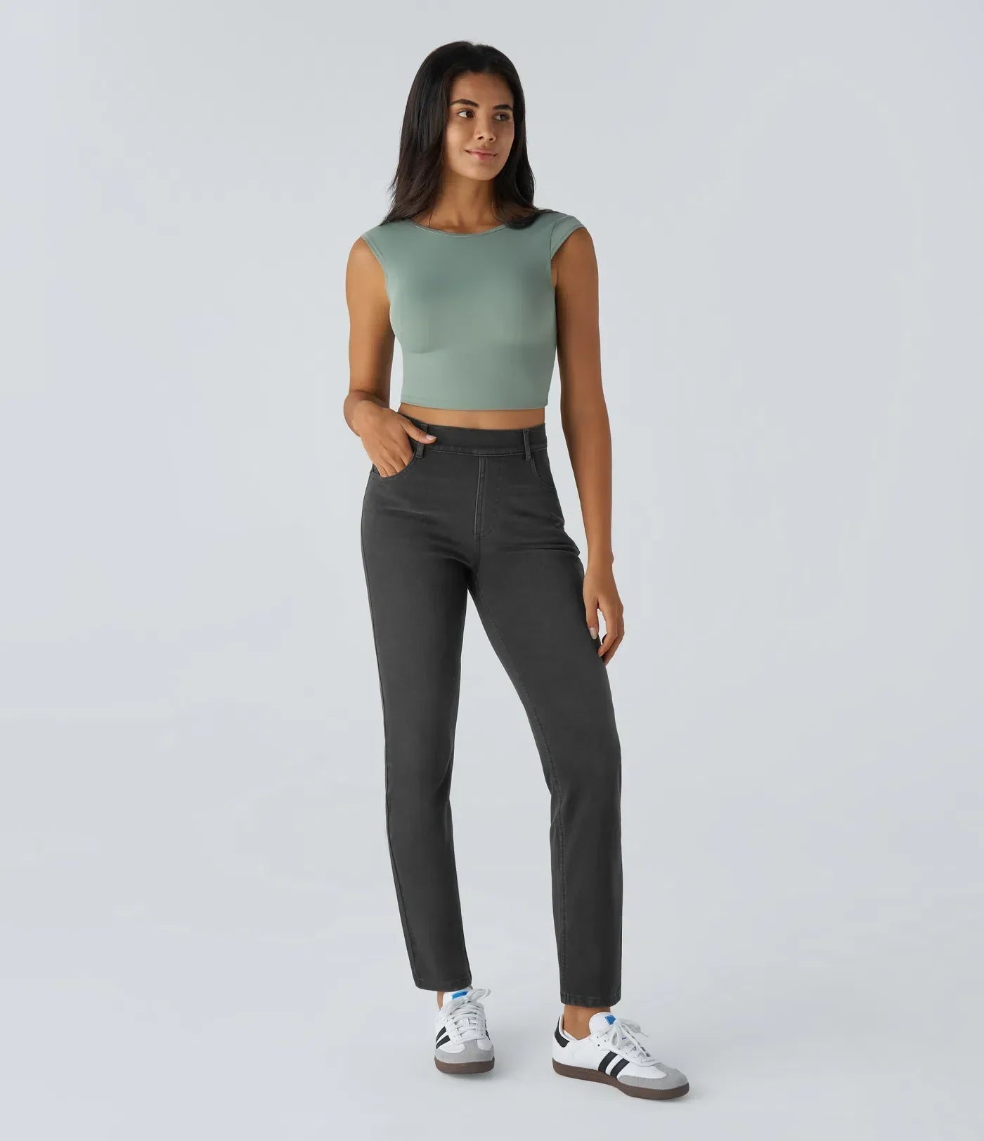 Elastische & bequeme Hose mit hoher Taille