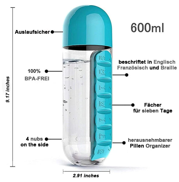 Pillenorganisator-Wasserflasche