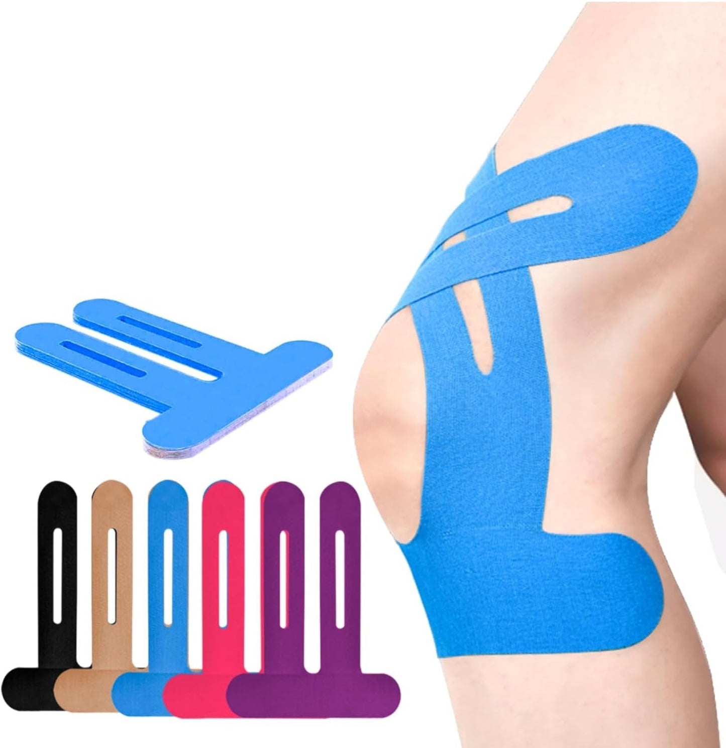 10 Stück vorgeschnittenes Kinesiologie-Tape für Knie