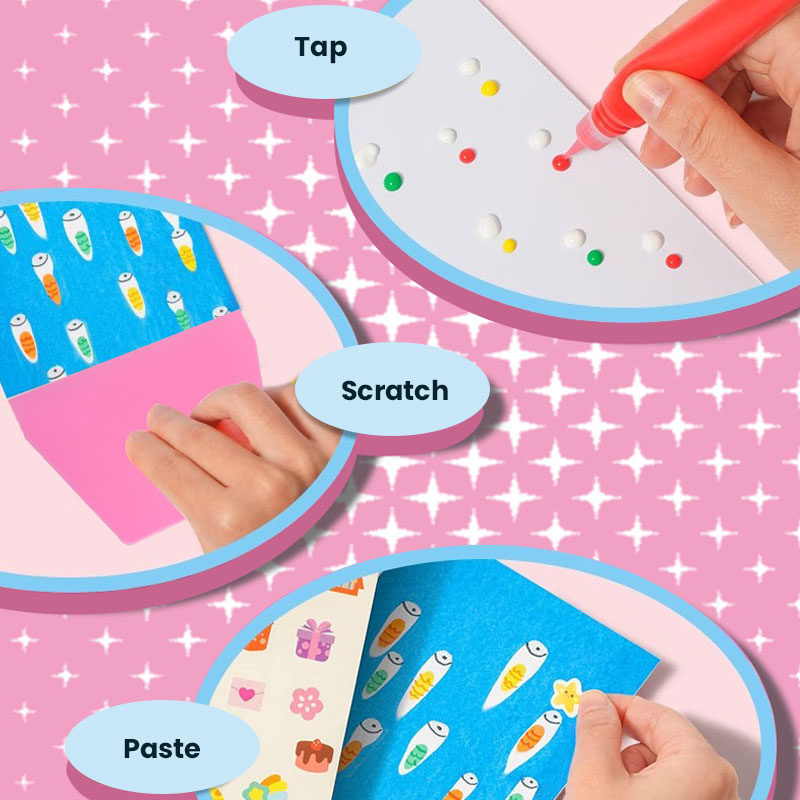 🎨 Regenbogenfarbenes Rubbelpapier-Set ✨