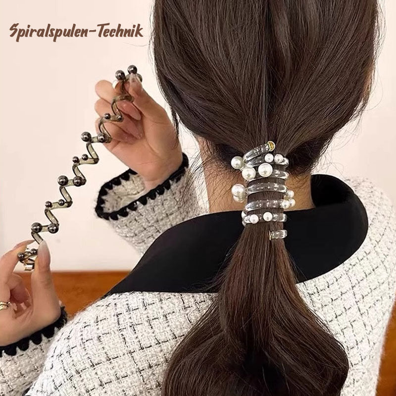 Perlen-Haargummi in Spiralform