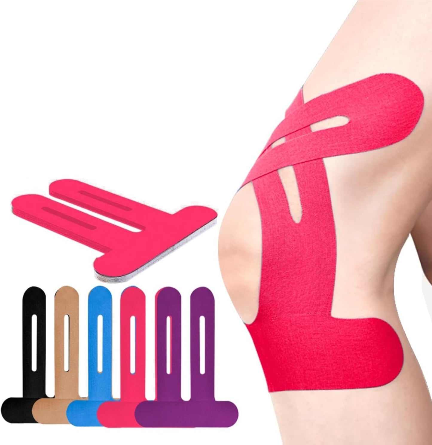 10 Stück vorgeschnittenes Kinesiologie-Tape für Knie