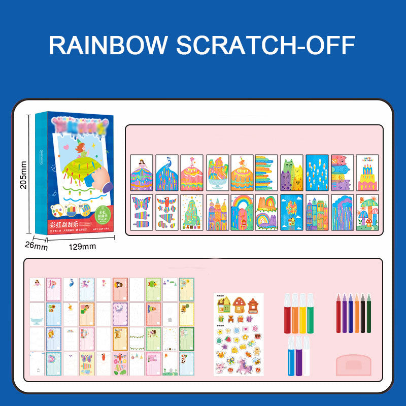 🎨 Regenbogenfarbenes Rubbelpapier-Set ✨