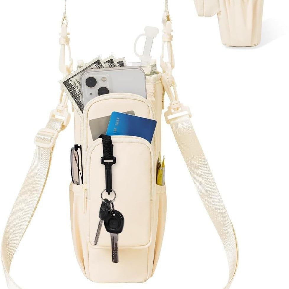 Verstellbare Umhängetasche mit Thermosbecherhalter für 40 oz