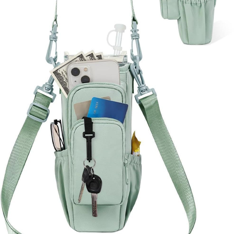 Verstellbare Umhängetasche mit Thermosbecherhalter für 40 oz