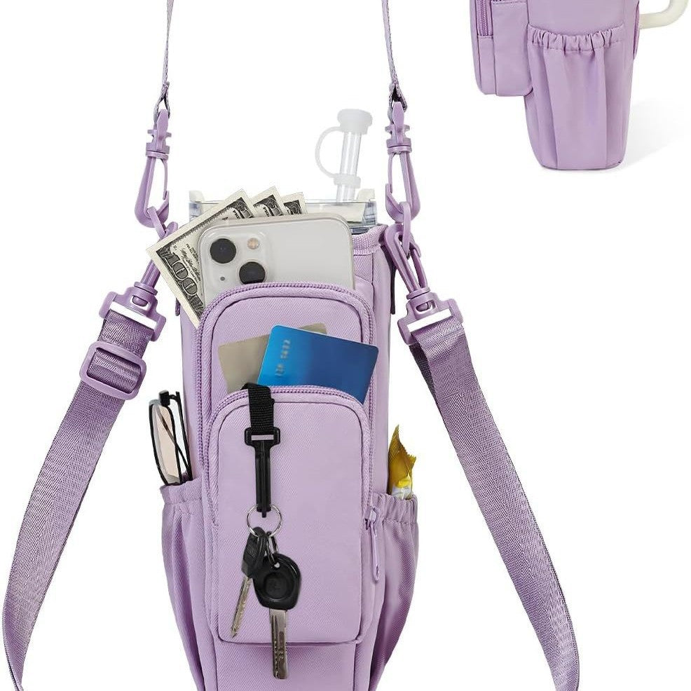 Verstellbare Umhängetasche mit Thermosbecherhalter für 40 oz