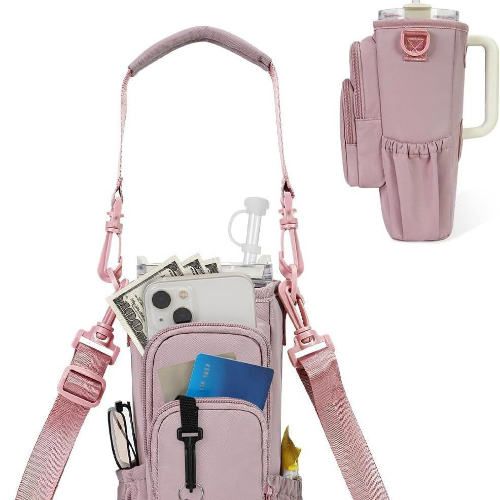 Verstellbare Umhängetasche mit Thermosbecherhalter für 40 oz