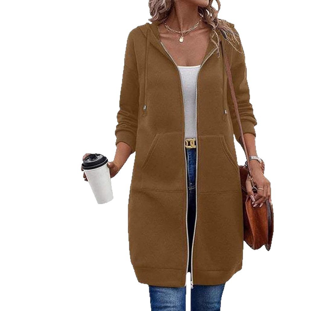 🔥 Lässiger Fleece-Kapuzenpullover mit Reißverschluss für Damen