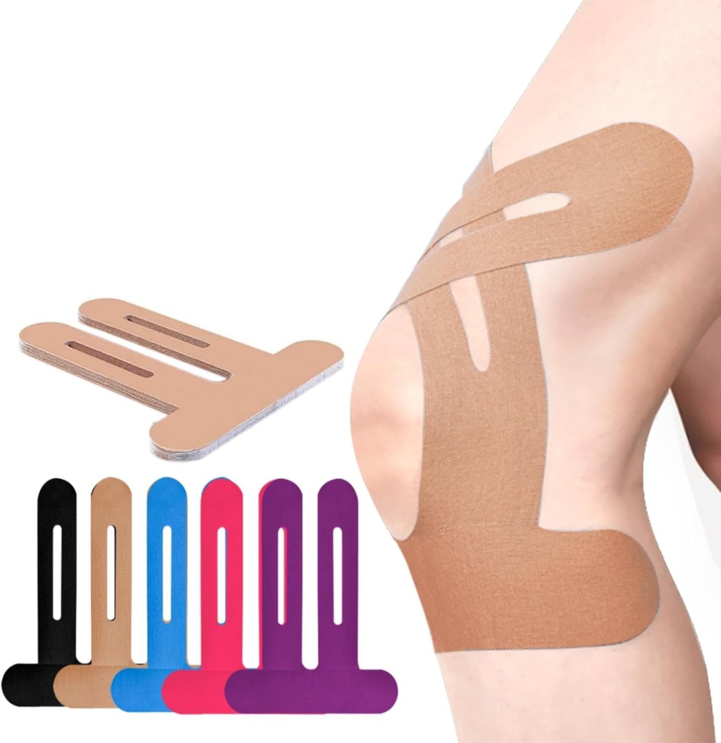 10 Stück vorgeschnittenes Kinesiologie-Tape für Knie