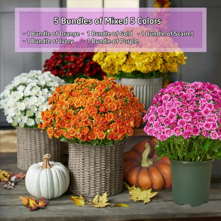 💥 Künstliche Chrysanthemen für den Außenbereich – UV-beständig, wasserfest, windfest