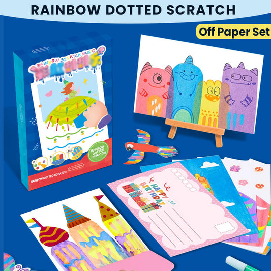 🎨 Regenbogenfarbenes Rubbelpapier-Set ✨