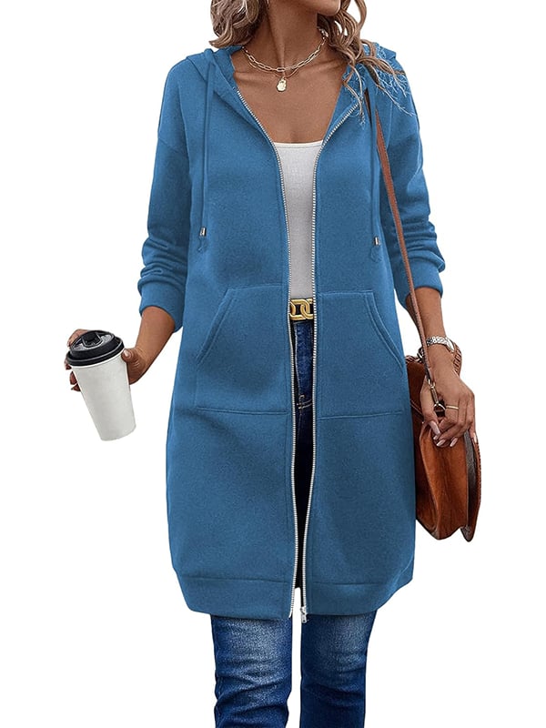 🔥 Lässiger Fleece-Kapuzenpullover mit Reißverschluss für Damen