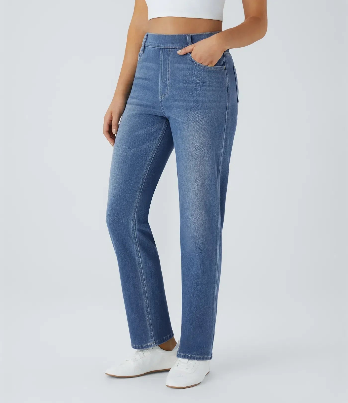 Elastische & bequeme Hose mit hoher Taille