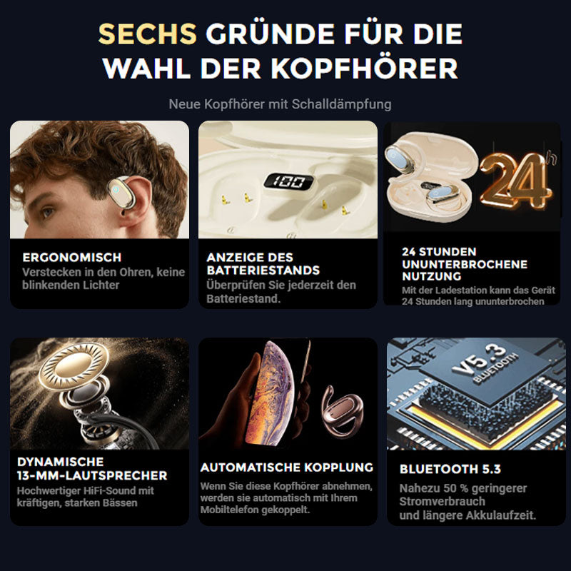 Neues Kabelloses Bluetooth-Headset Mit Ohrbügel Von Ows