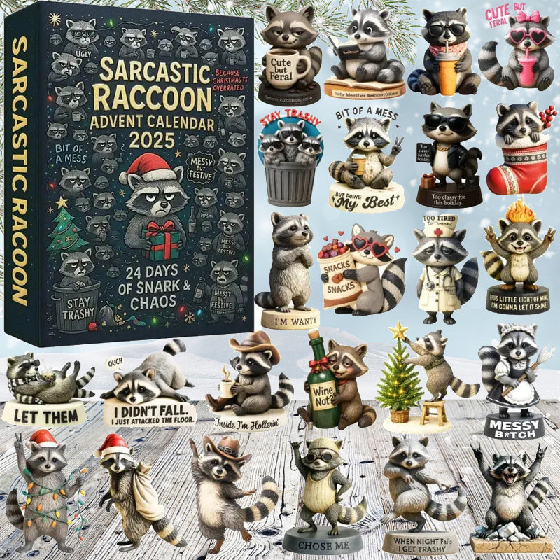 🎁 Sarkastischer Waschbär-Adventskalender 2025