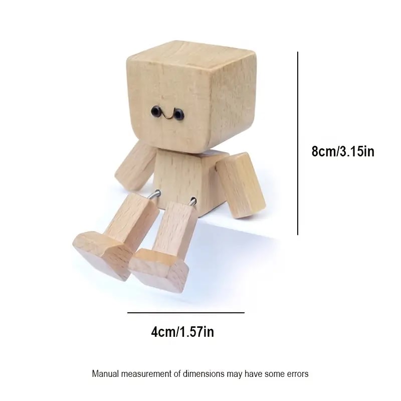🔥Letzter Tag Rabatt 49 %🔥Charmante kleine Holzfigur, die sich mit 12 magnetischen Gesichtsausdrücken bewegt