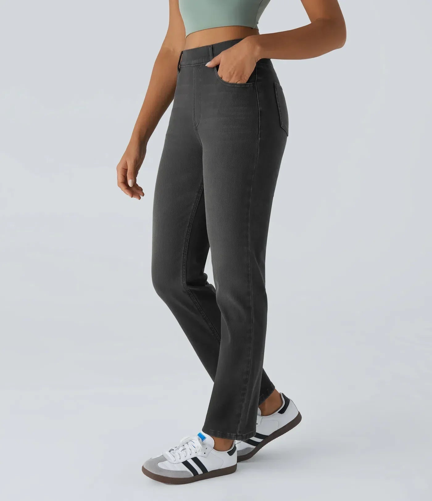 Elastische & bequeme Hose mit hoher Taille