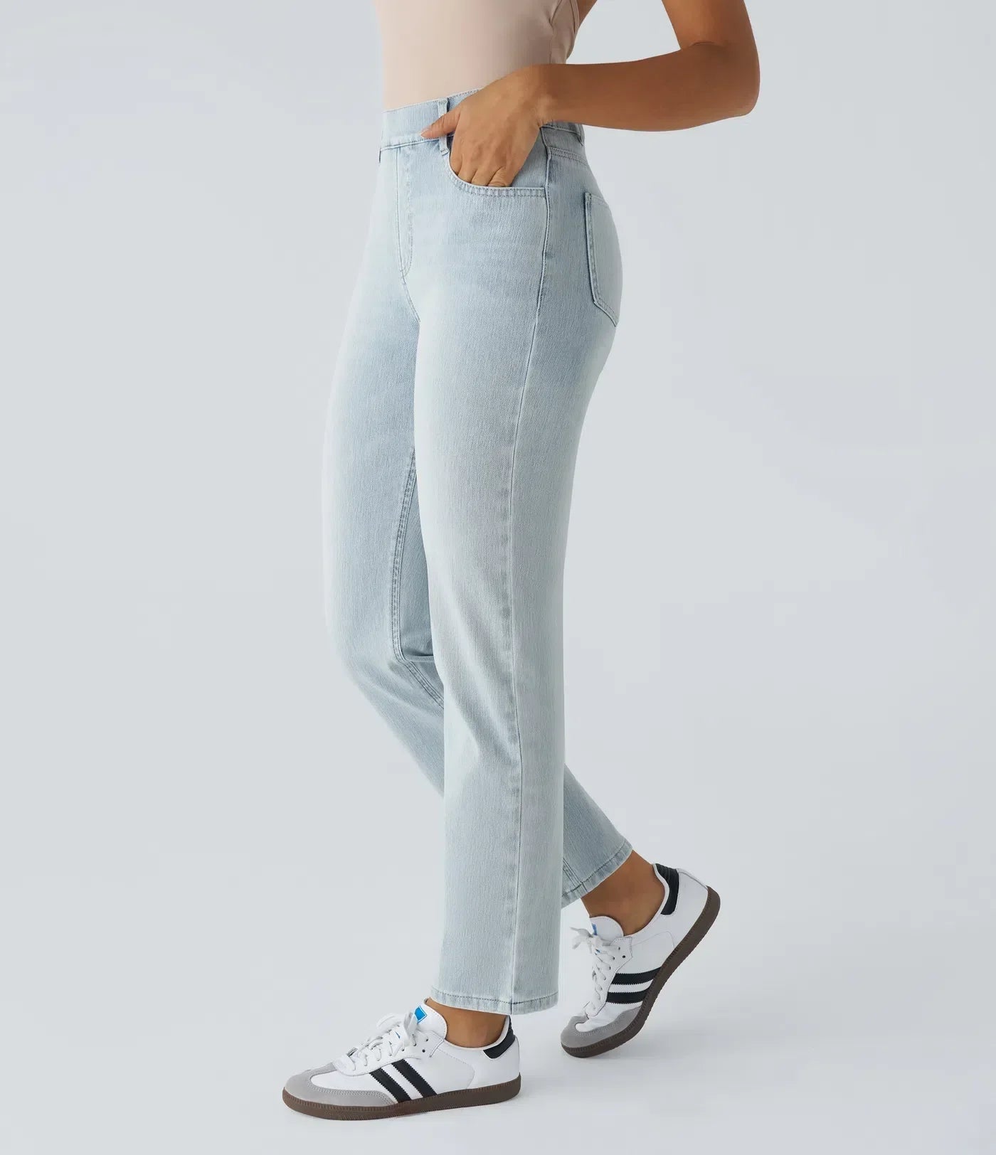 Elastische & bequeme Hose mit hoher Taille