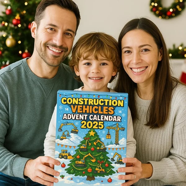 2025 Adventskalender mit Baufahrzeugen