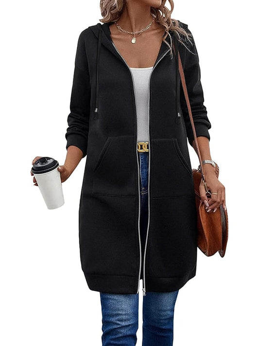 🔥 Lässiger Fleece-Kapuzenpullover mit Reißverschluss für Damen