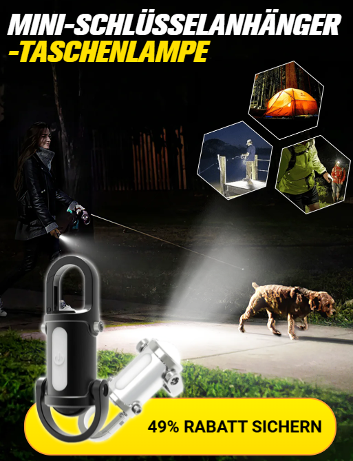 1200LM Superhelle Mini-Schlüsselanhänger-Taschenlampe, wasserdicht