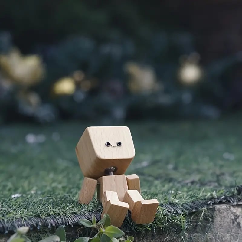 🔥Letzter Tag Rabatt 49 %🔥Charmante kleine Holzfigur, die sich mit 12 magnetischen Gesichtsausdrücken bewegt