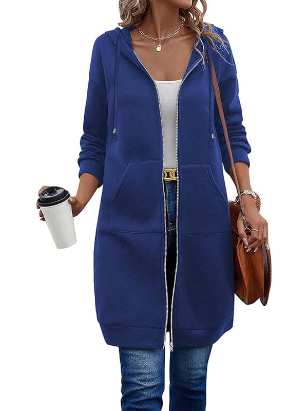 🔥 Lässiger Fleece-Kapuzenpullover mit Reißverschluss für Damen