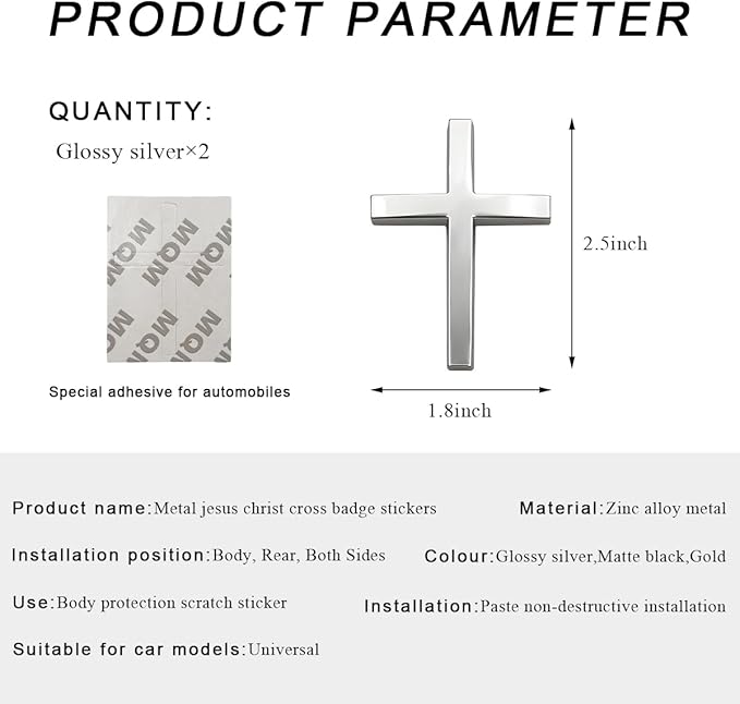 Kaufen Sie eins, bekommen Sie eins gratis!✝️ Metall-Aufkleber mit Jesus-Christus-Kreuz