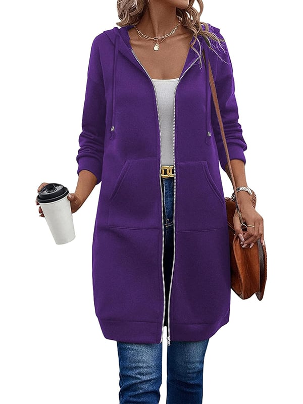 🔥 Lässiger Fleece-Kapuzenpullover mit Reißverschluss für Damen
