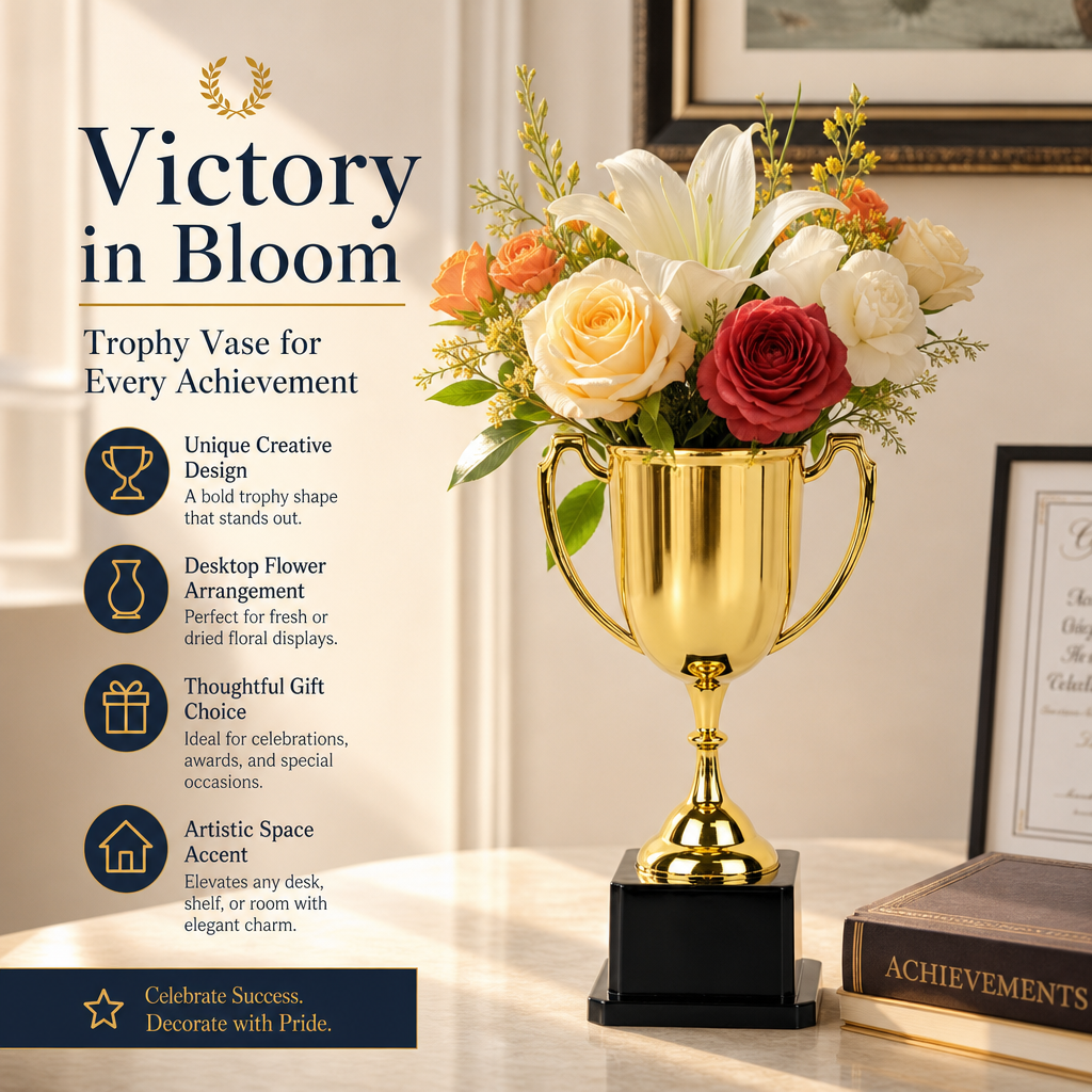 🏆 Creative Trophy Flower Vase