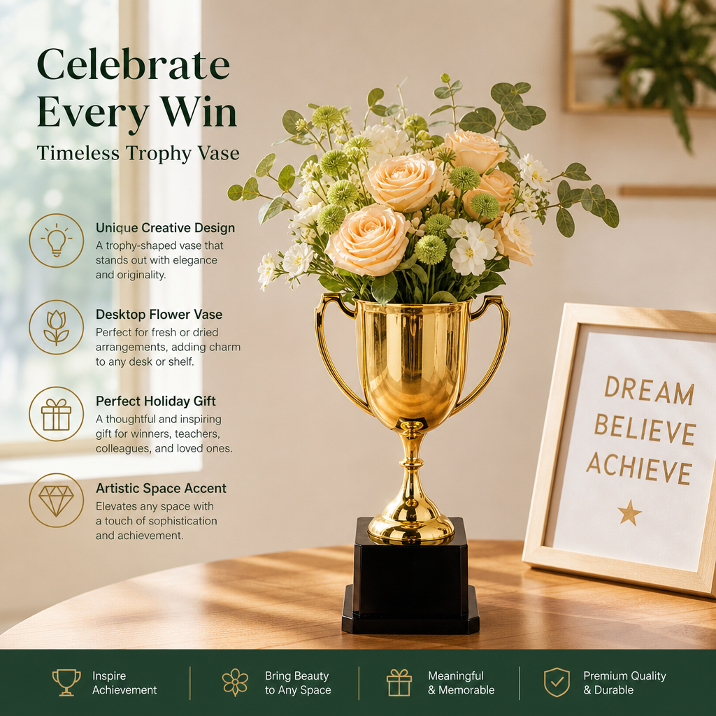 🏆 Creative Trophy Flower Vase