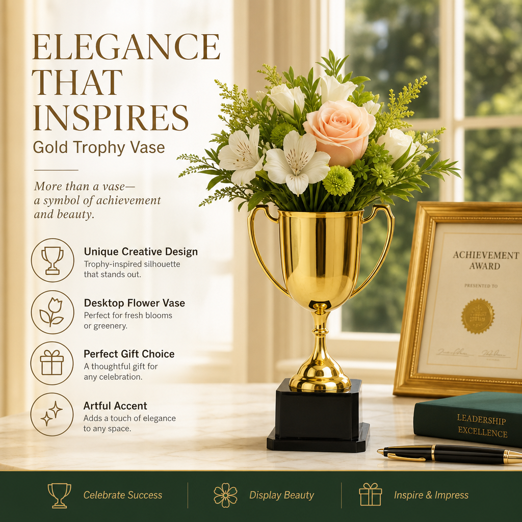 🏆 Creative Trophy Flower Vase