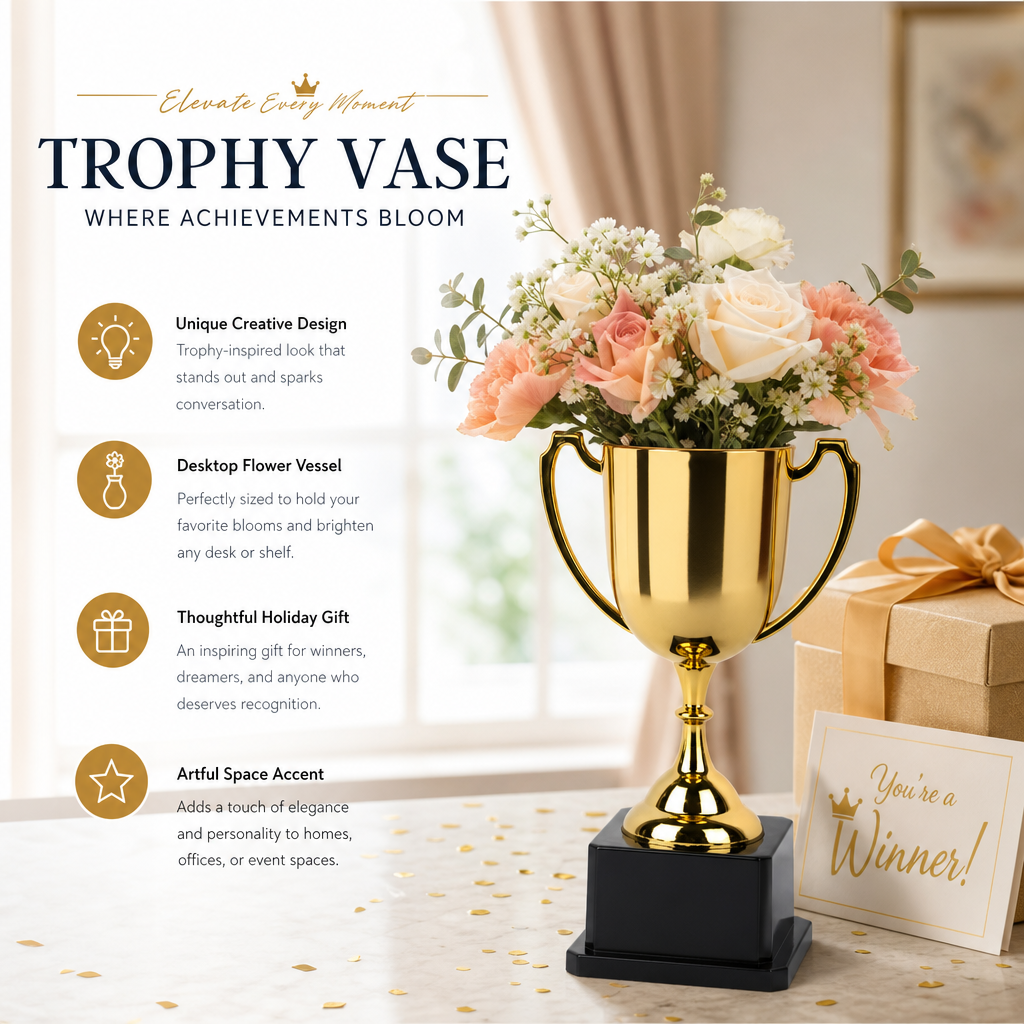 🏆 Creative Trophy Flower Vase