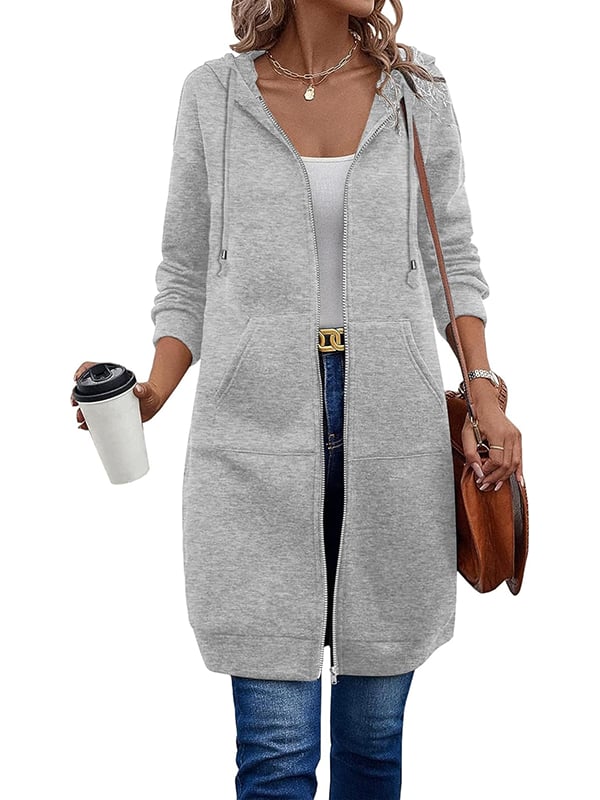 🔥 Lässiger Fleece-Kapuzenpullover mit Reißverschluss für Damen