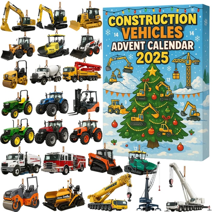 2025 Adventskalender mit Baufahrzeugen