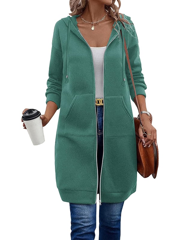 🔥 Lässiger Fleece-Kapuzenpullover mit Reißverschluss für Damen