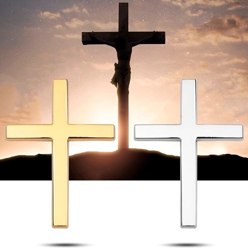 Kaufen Sie eins, bekommen Sie eins gratis!✝️ Metall-Aufkleber mit Jesus-Christus-Kreuz
