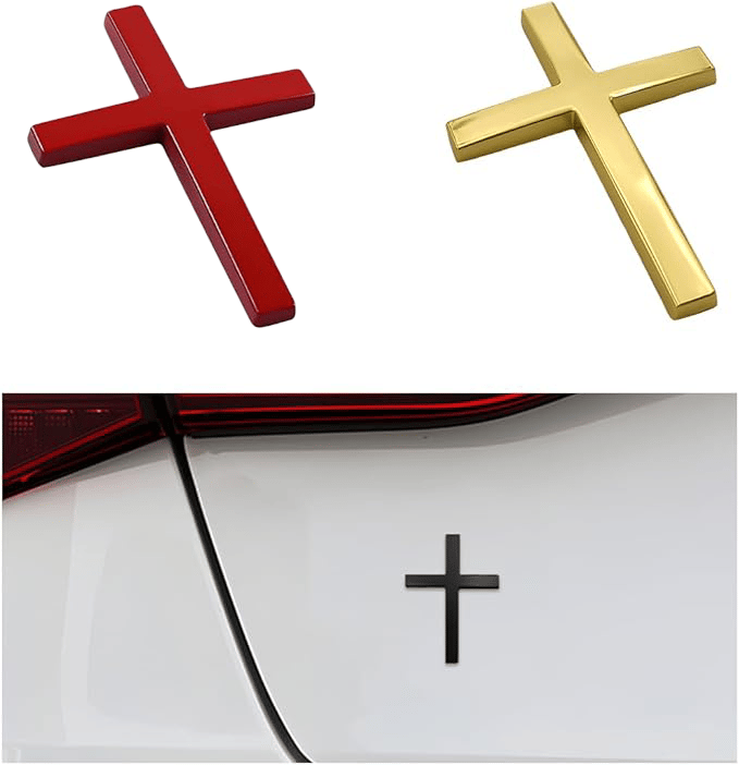 Kaufen Sie eins, bekommen Sie eins gratis!✝️ Metall-Aufkleber mit Jesus-Christus-Kreuz