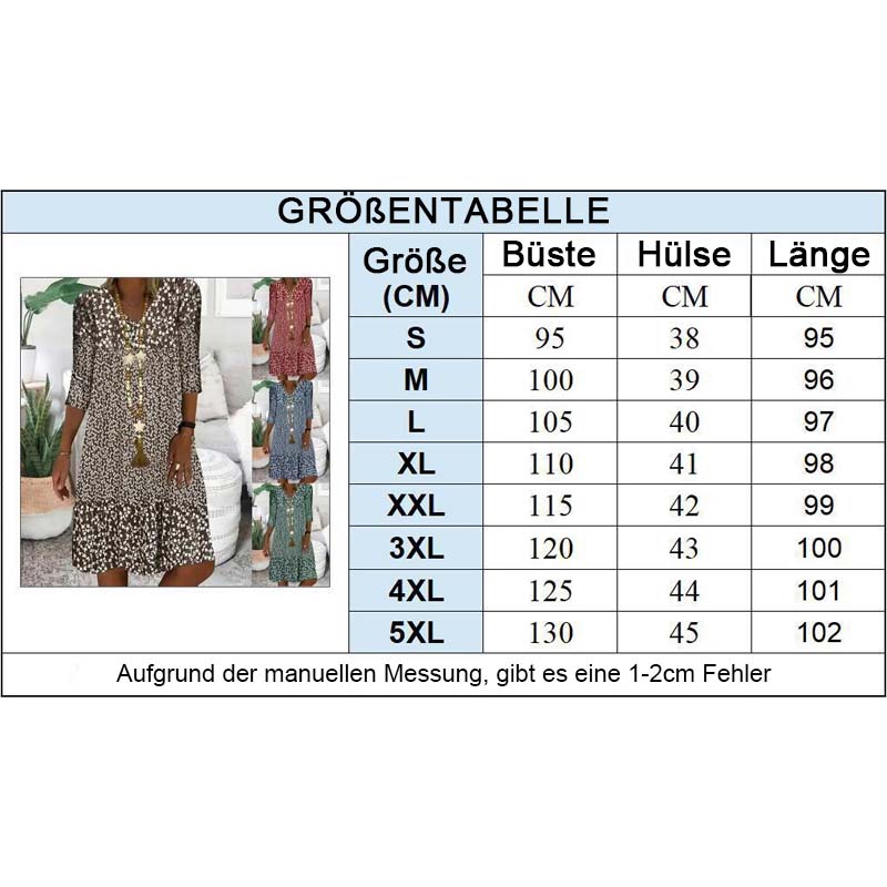 Damenmody gedruckt mit mittlerem Ärmel V-Ausschnittkleider🌸